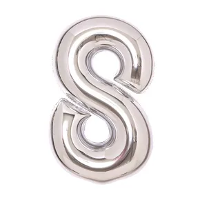 Folienballon Zahl silber 8